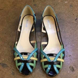 Miu Miu Peep Toe Flats